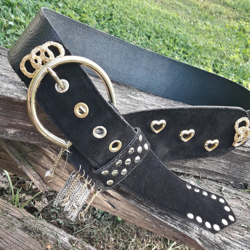 Wide Belt Metal Studded Belt Womens Western Cowboy Rodeo Punk Rock Steampunk - Picture 13 of 14